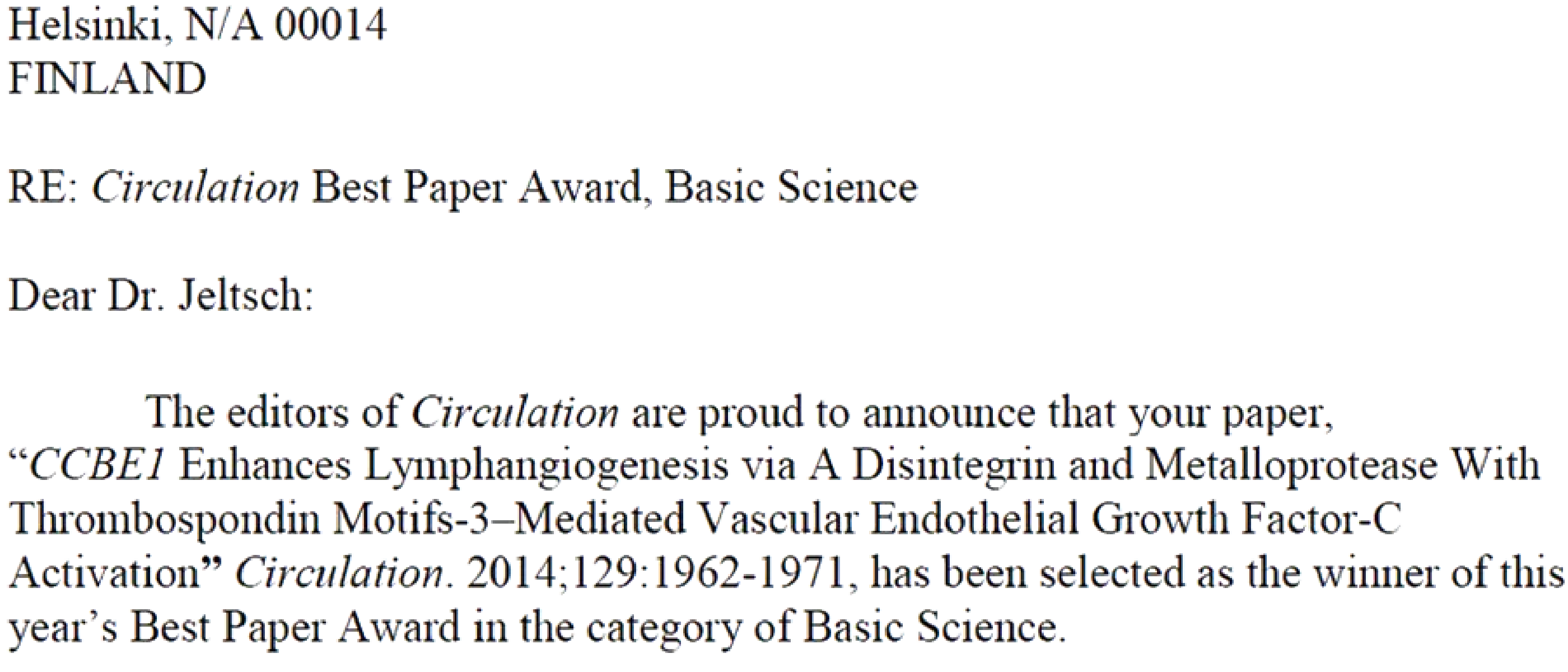 Best paper award