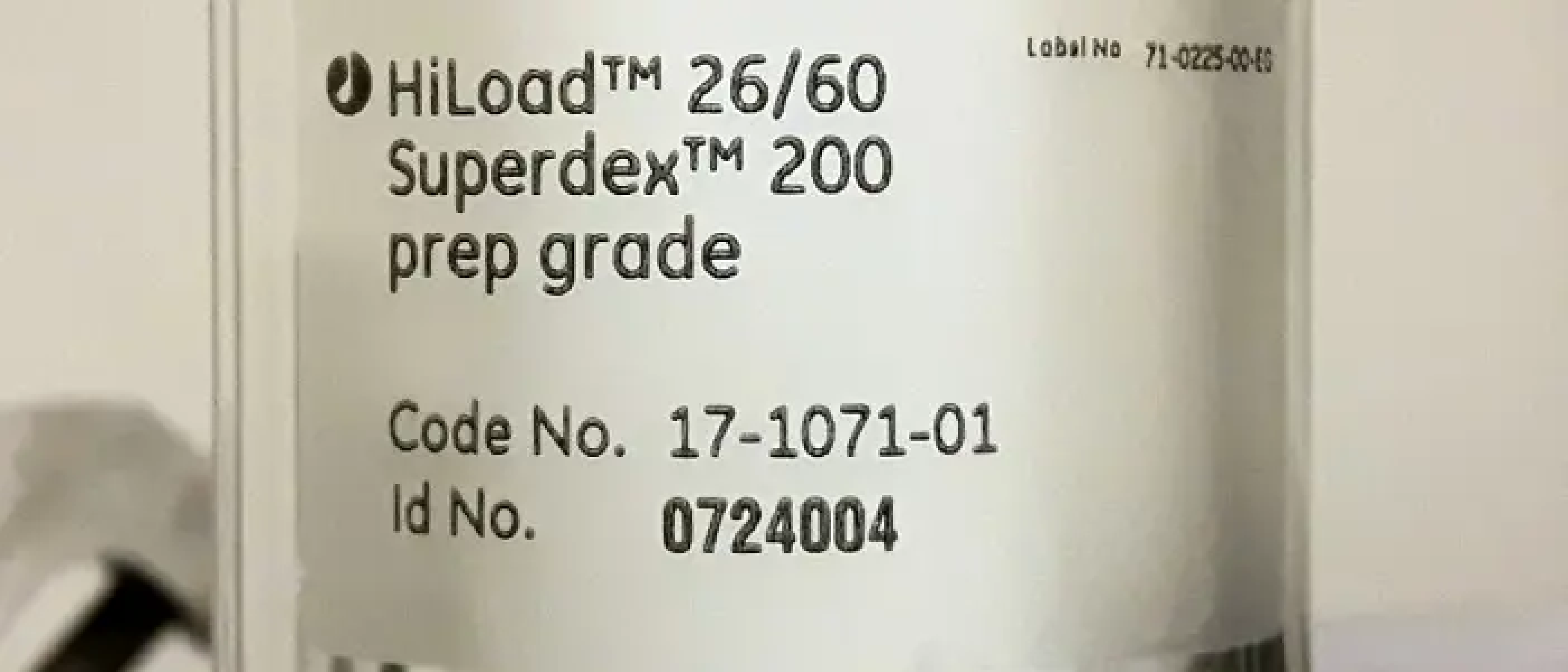 HiLoad 26/60 Superdex pg gel filtration chromatography column performance