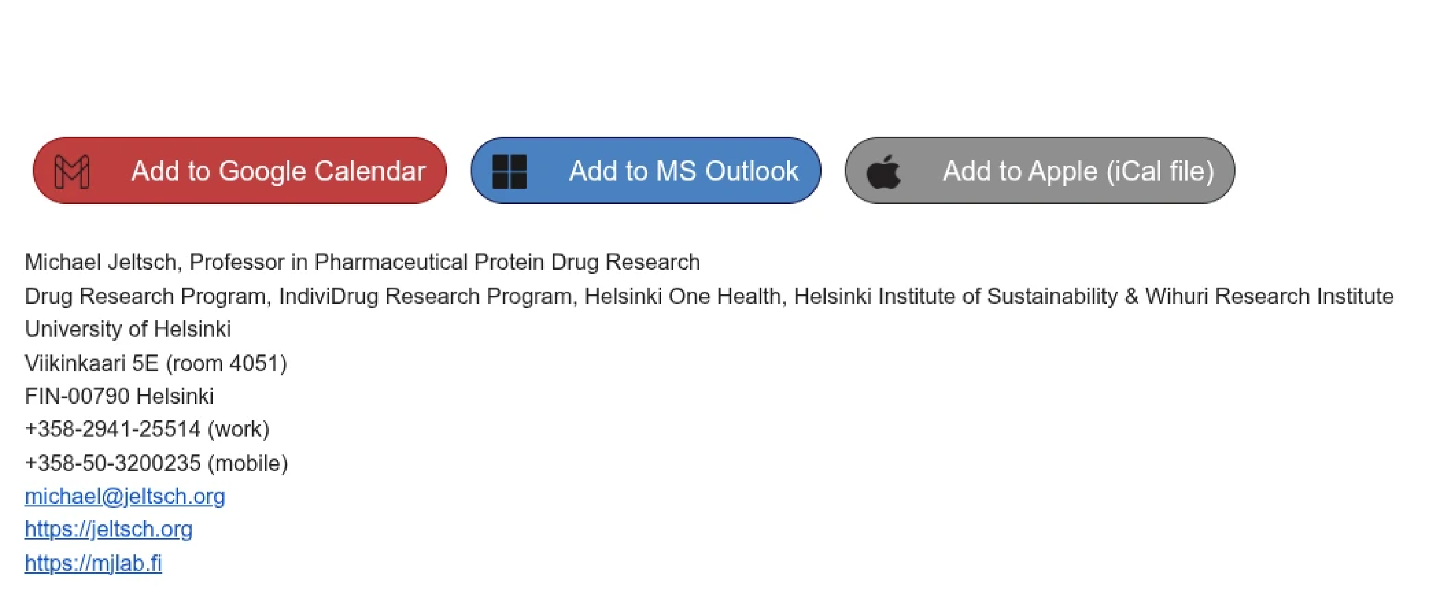 Adding "Add to calendar" buttons for multiple targets (Google, Outlook, iCal) to an email invitation