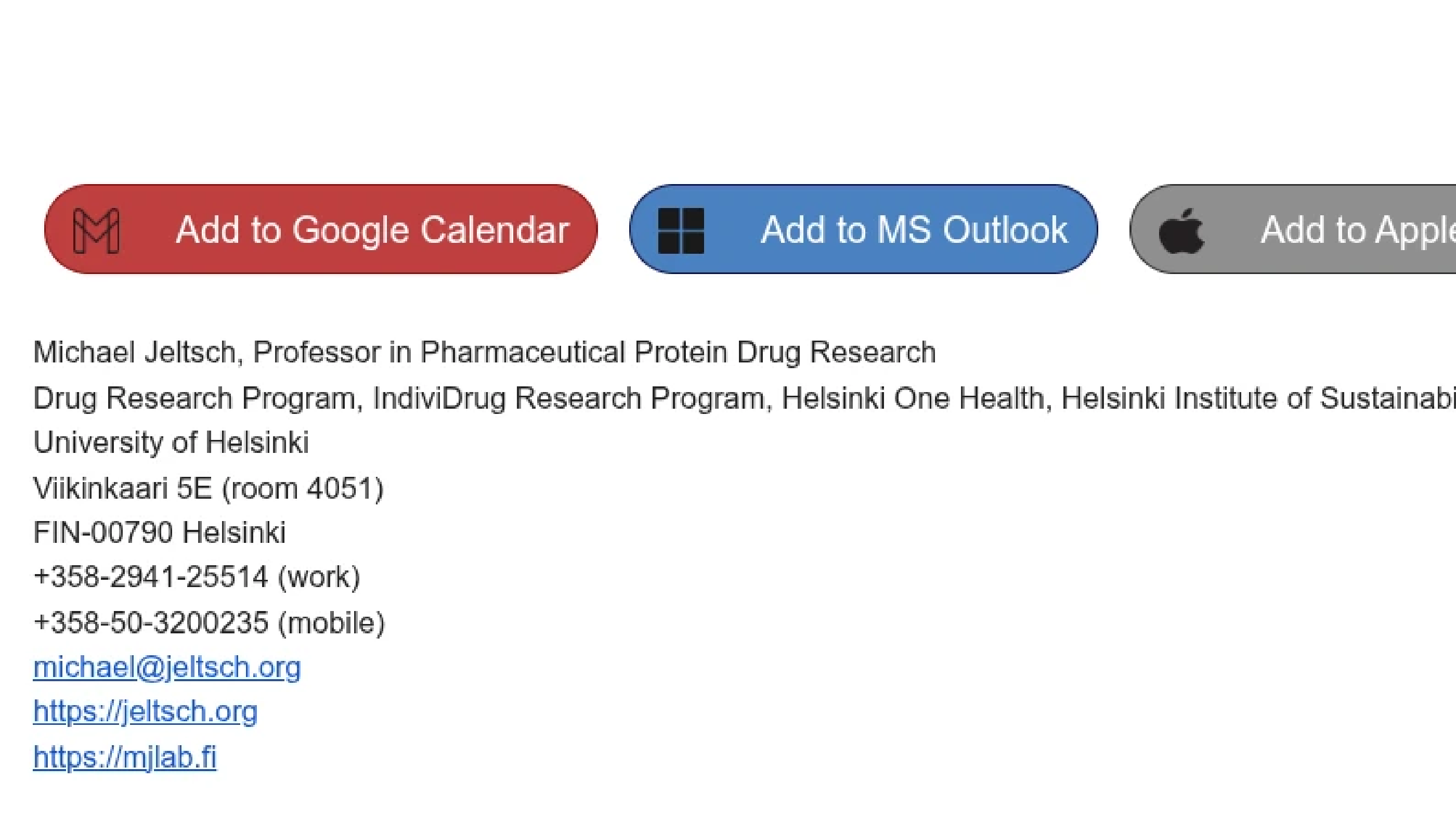 Adding "Add to calendar" buttons for multiple targets (Google, Outlook, iCal) to an email invitation